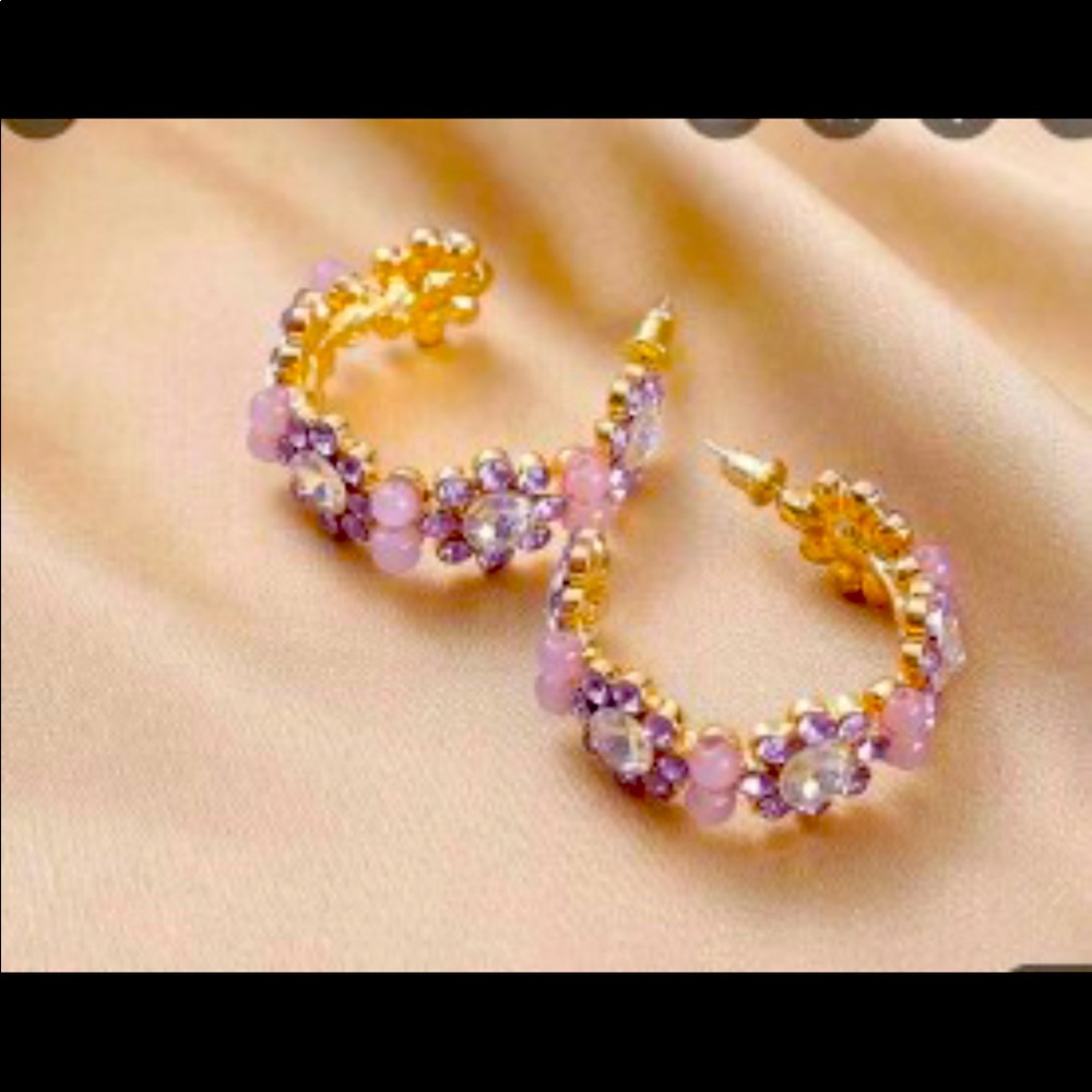 Lilac Love Little Hoops